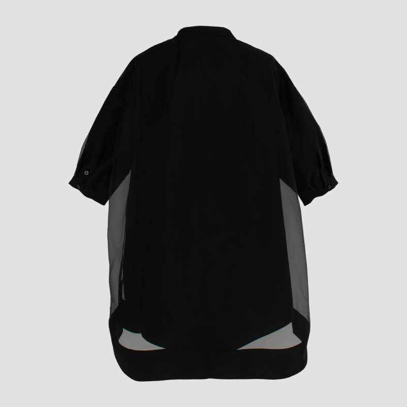 YONFA / オーガンジーダブルシャツ (black)