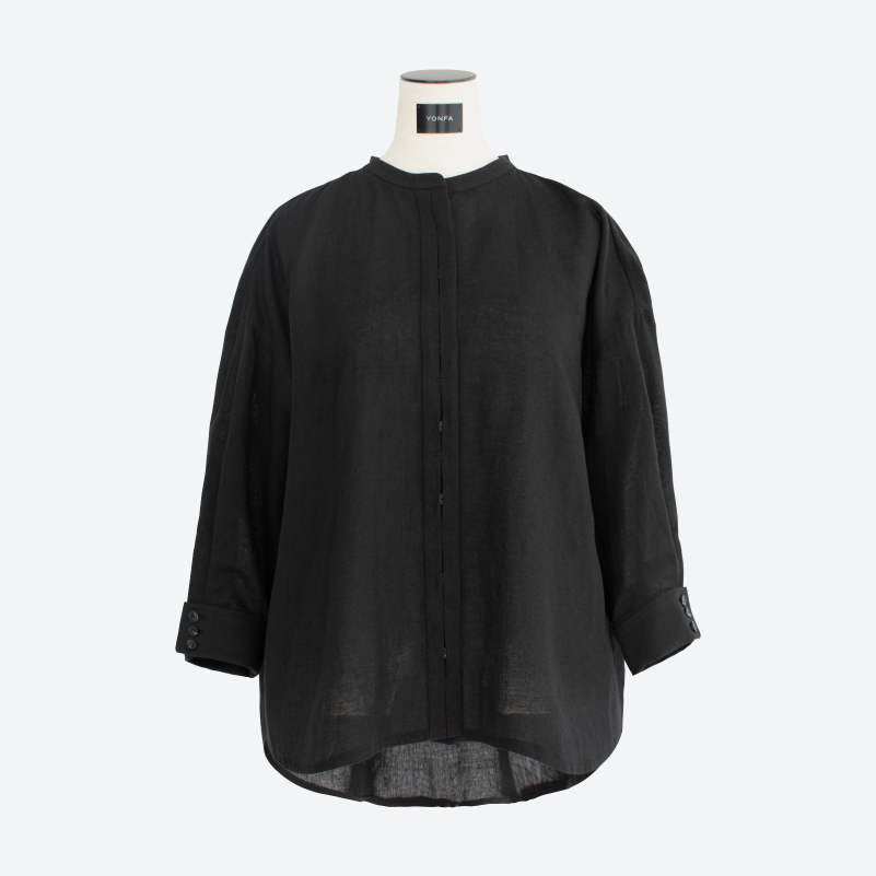 YONFA / シアーリネンシャツ (black)