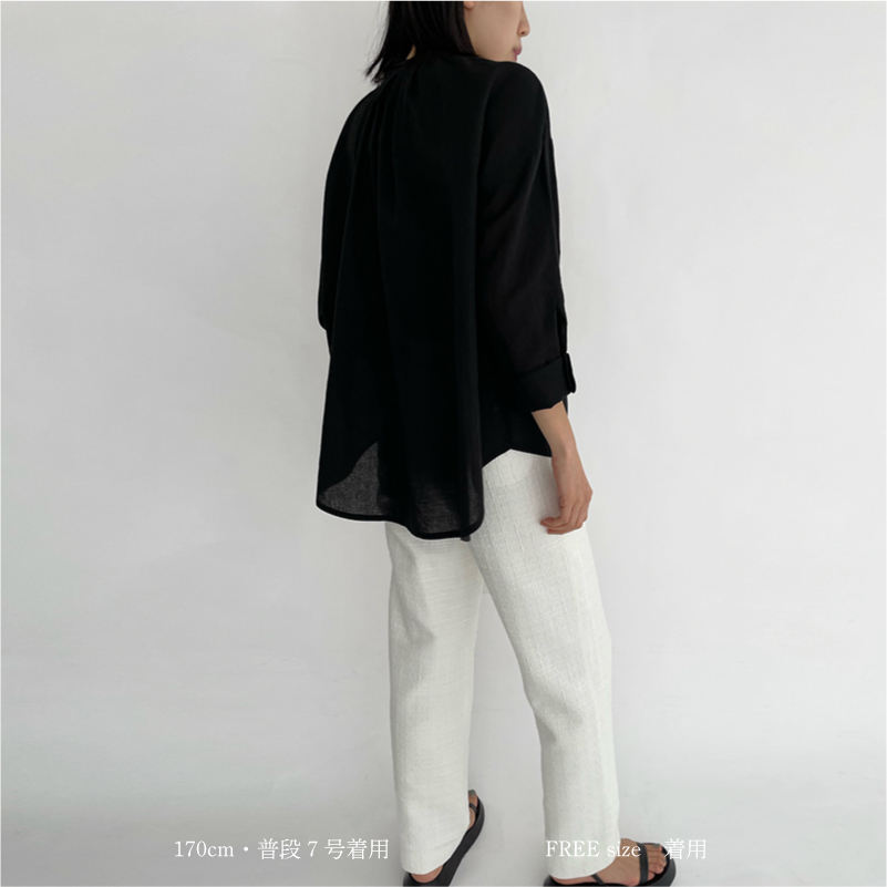 YONFA / シアーリネンシャツ (black)