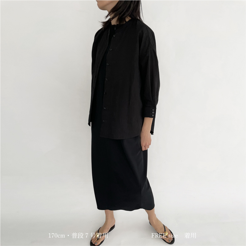 YONFA / シアーリネンシャツ (black)