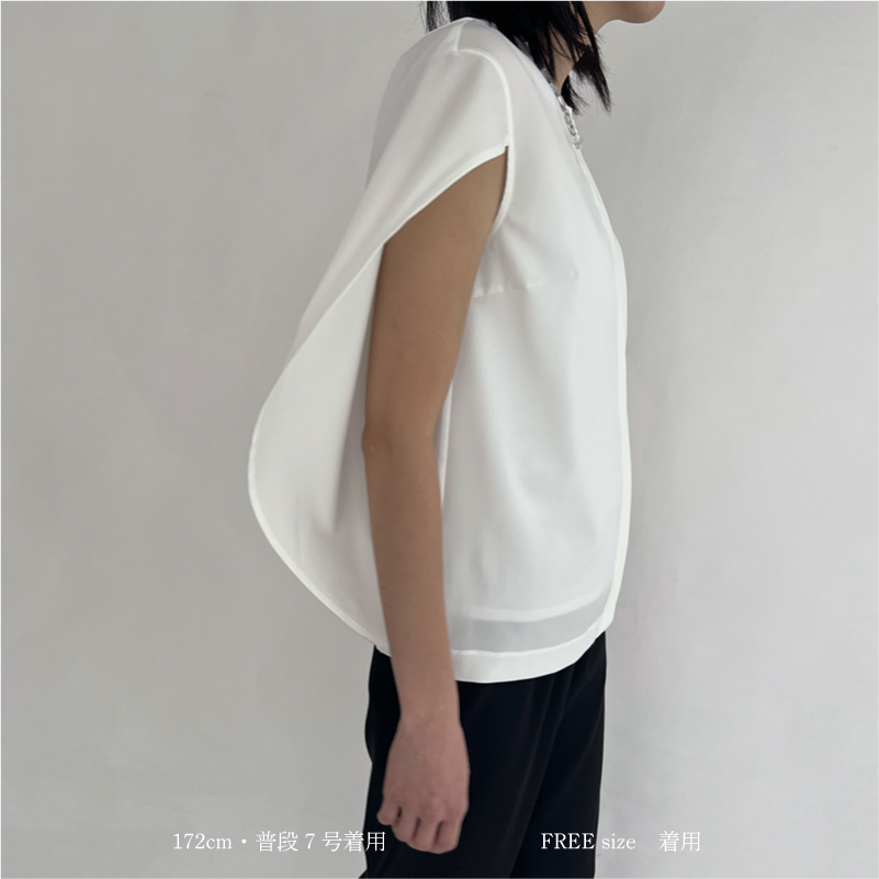 YONFA / バックレイヤードブラウス (white)