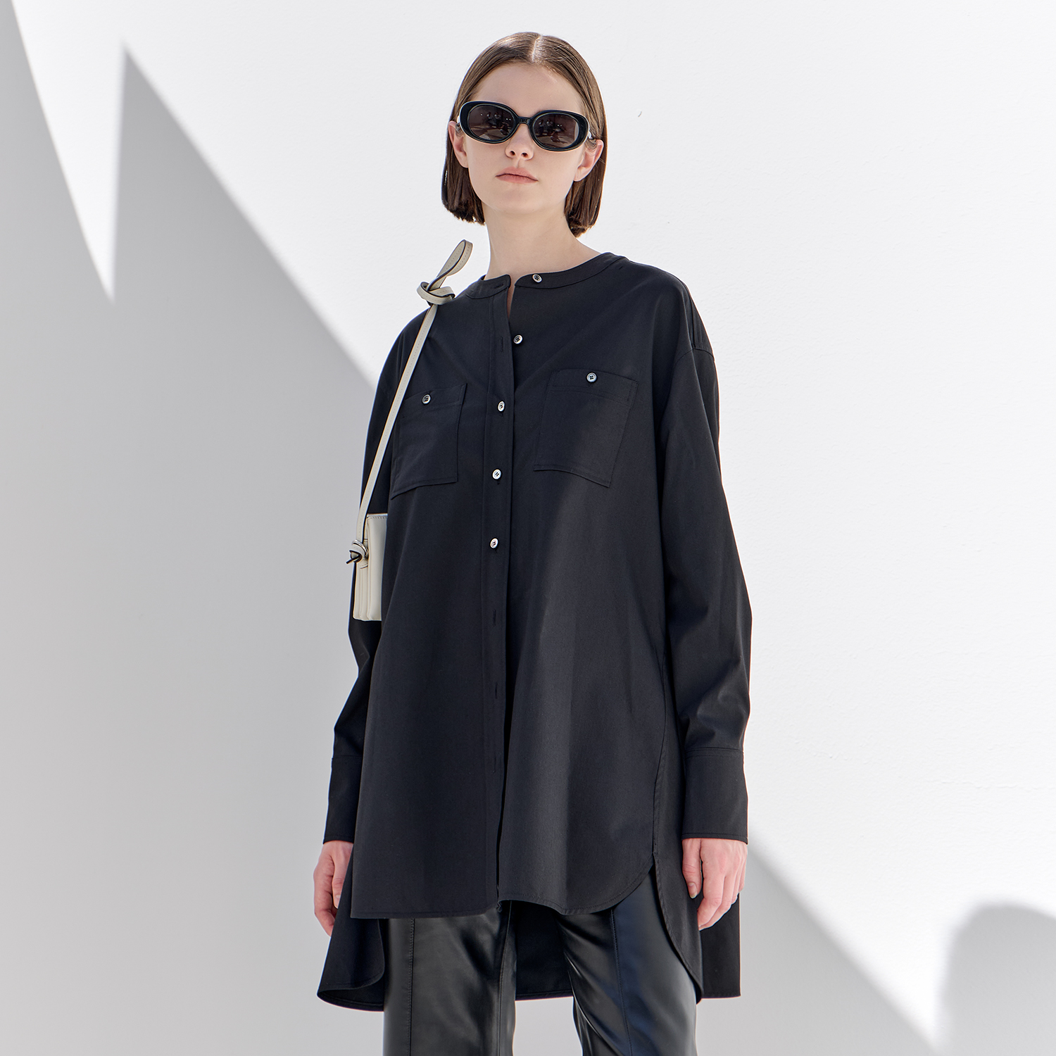 yonfa ラッフルポケットシャツ YONFA / ラッフルポケットシャツ (black)