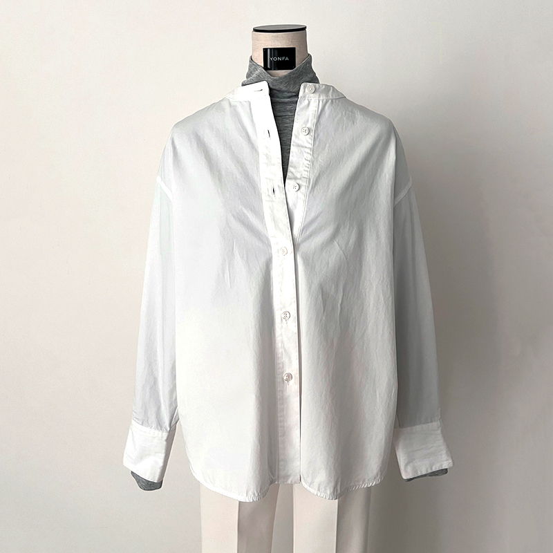 YONFA / ボクシースリットシャツ (white)
