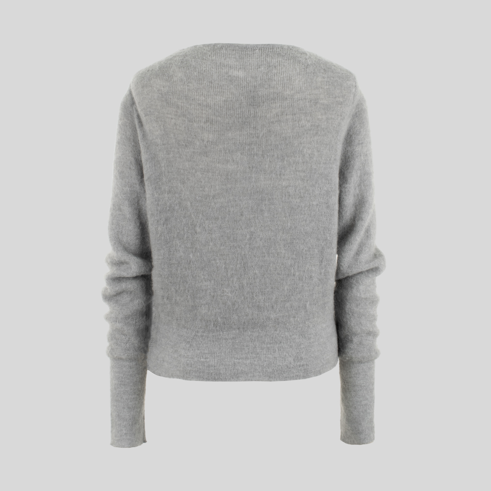 YONFA / 【SAMPLE SALE】Vネックシャギーニット (gray)